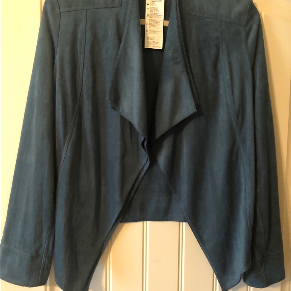 Joseph Ribkoff Teal Faux Suede Jacket
